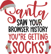 DTF Screen Print Image - Santa's Browser History